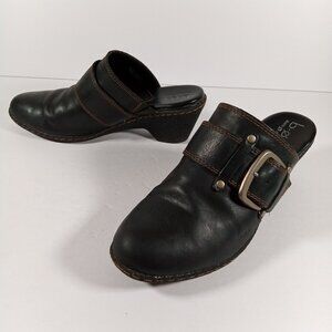 b.o.c Born Concept Leather Mules Women Size US 9 Black BC3725